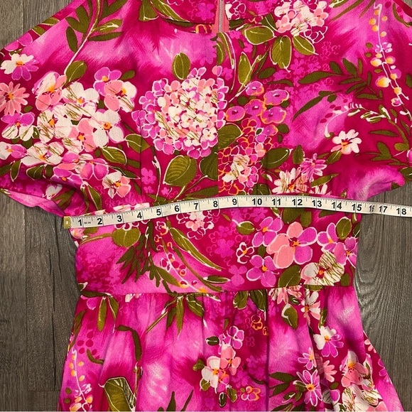 New Women's Dress S Pink Floral Maxi Boho Garden Party Barbie Handmade Vacation - Picture 10 of 11